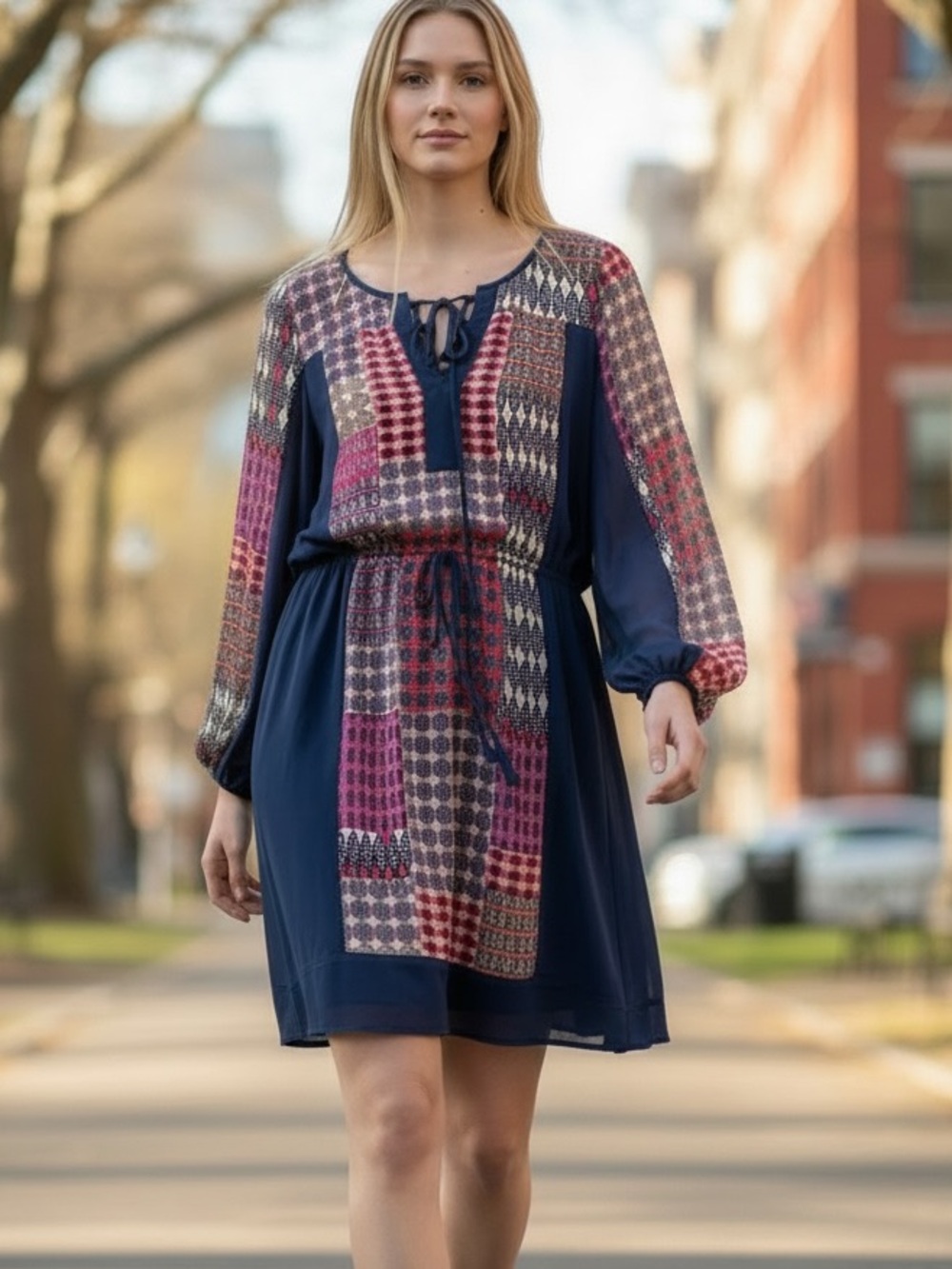 Maeve Sheath Dress with Long Bishop Sleeves - Picture 1 of 11